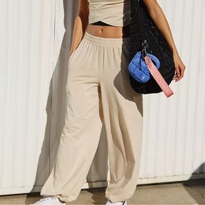 Free People Cream Track Pants joggers